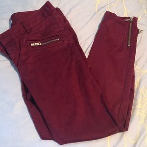 Loft Marissa Burgundy Pants